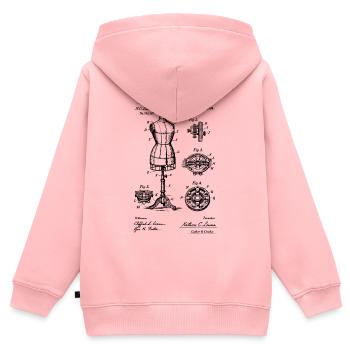Brevet du plan de mannequin - Sweat Premium à capuche zippé enfant bio - rose - Dos - AI Model Kid Female (0cm)