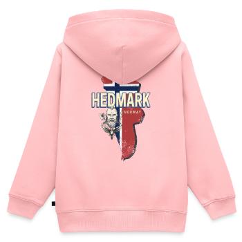Hedmark Norwegen Retro Provinz Landkarte Souvenir - Kinder Premium Organic Zip Hoodie - Rosa - Hinten - AI Model Kid Female (0cm)