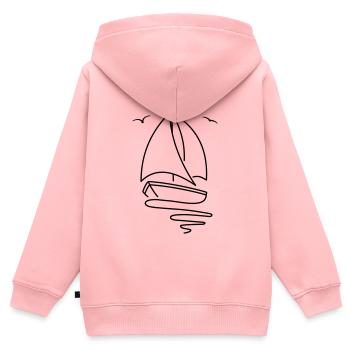 Sailboat with two sails and a flag on top. - Kids Premium Organic Zip-up Hoodie - rose - Back - AI Model Kid Female (0cm)
