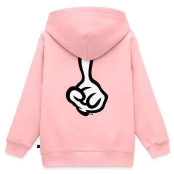 Erhobener Zeigefinger (Finger / Linke Hand / 2C) - Kinder Premium Organic Zip Hoodie - Rosa - Hinten - AI Model Kid Female (0cm)