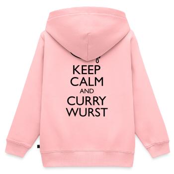 Keep calm and Curry Wurst - Kinder Premium Organic Zip Hoodie - Rosa - Hinten - AI Model Kid Female (0cm)