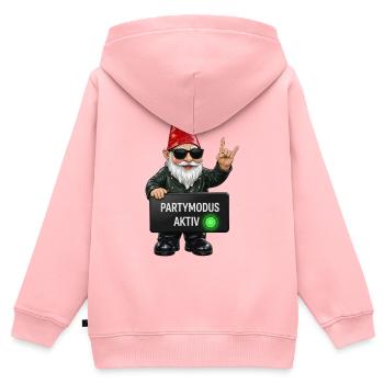 Gnom mit Partymodus Aktiv - Kinder Premium Organic Zip Hoodie - Rosa - Hinten - AI Model Kid Female (0cm)