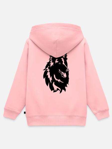 Groenendael Kopf - Kinder Premium Organic Zip Hoodie - Rosa