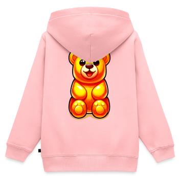 Teddybär - Kinder Premium Organic Zip Hoodie - Rosa - Hinten - AI Model Kid Female (0cm)