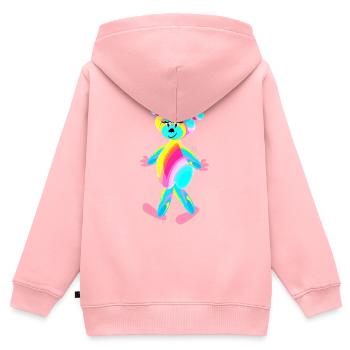 Regenbogenpaul - Tierchen - Kinder - Kinder Premium Organic Zip Hoodie - Rosa - Hinten - AI Model Kid Female (0cm)