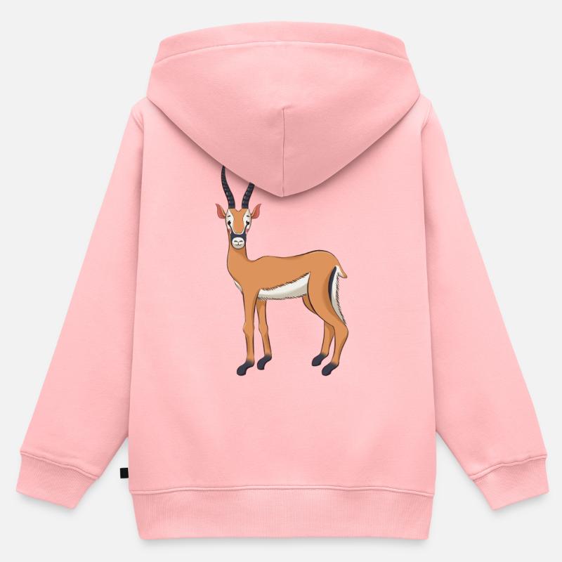 Antilope - Sweat Premium à capuche zippé enfant bio - rose