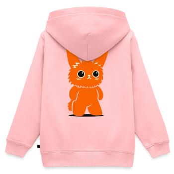 Cutie by toystudio 71 / FANMAN - Kinder Premium Organic Zip Hoodie - Rosa - Hinten - AI Model Kid Female (0cm)