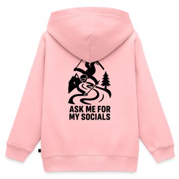 Socials Ski Fahren - Kinder Premium Organic Zip Hoodie - Rosa - Hinten - AI Model Kid Female (0cm)