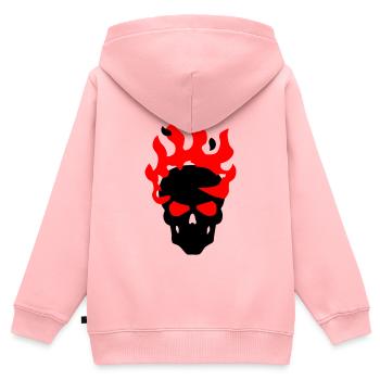 Schädel - Kinder Premium Organic Zip Hoodie - Rosa - Hinten - AI Model Kid Female (0cm)