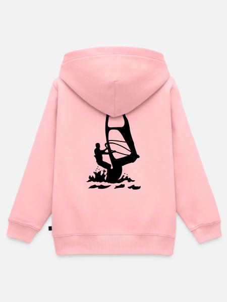 Windsurfing - Kinder Premium Organic Zip Hoodie - Rosa