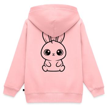 Kawaii Hase Große Augen Süß Vektor - Kinder Premium Organic Zip Hoodie - Rosa - Hinten - AI Model Kid Female (0cm)
