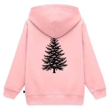 Vecteur épicéa, sapin et conifères - Sweat Premium à capuche zippé enfant bio - rose - Dos - AI Model Kid Female (0cm)