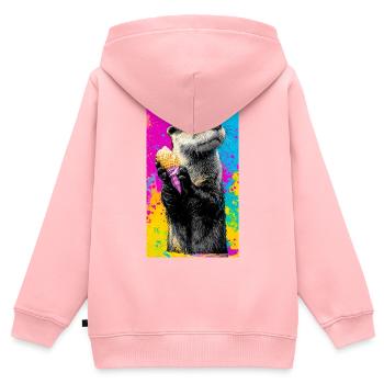Otter - Kinder Premium Organic Zip Hoodie - Rosa - Hinten - AI Model Kid Female (0cm)