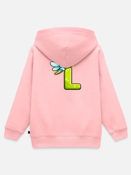 L wie Libelle - Kinder Premium Organic Zip Hoodie - Rosa