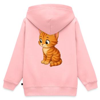 Kätzchen getigert - Kinder Premium Organic Zip Hoodie - Rosa - Hinten - AI Model Kid Female (0cm)