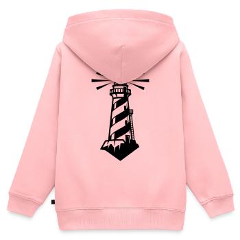 Leuchtturm Küste Symbol - Kinder Premium Organic Zip Hoodie - Rosa - Hinten - AI Model Kid Female (0cm)