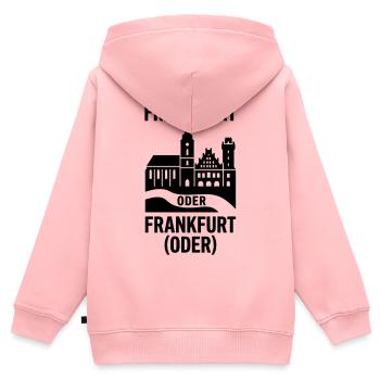 Frankfurt Oder - Kinder Premium Organic Zip Hoodie - Rosa - Hinten - AI Model Kid Female (0cm)