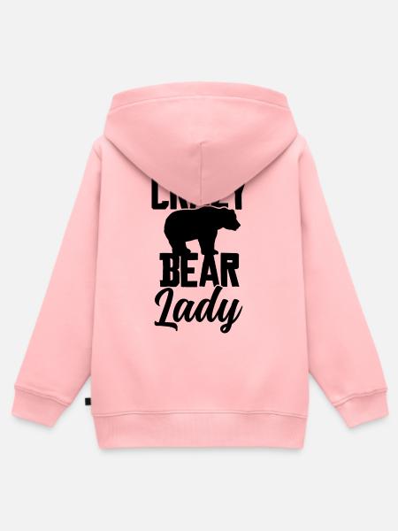 Bär Humor Spruch - Kinder Premium Organic Zip Hoodie - Rosa