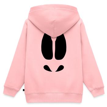 Pistes d'orignaux - Sweat Premium à capuche zippé enfant bio - rose - Dos - AI Model Kid Female (0cm)