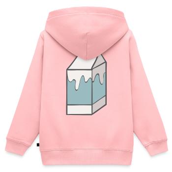Milch - Kinder Premium Organic Zip Hoodie - Rosa - Hinten - AI Model Kid Female (0cm)