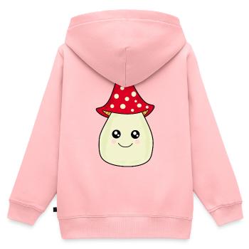 Kawaii Pilz Kawaii Chibi Kawaii Manga - Kinder Premium Organic Zip Hoodie - Rosa - Hinten - AI Model Kid Female (0cm)