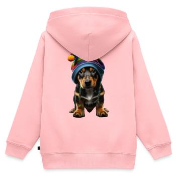 Stylish Pup - Kinder Premium Organic Zip Hoodie - Rosa - Hinten - AI Model Kid Female (0cm)