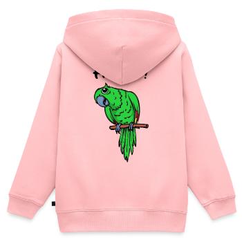 Vogel Zootiere Tierliebhaber Papagei Spruch - Kinder Premium Organic Zip Hoodie - Rosa - Hinten - AI Model Kid Female (0cm)