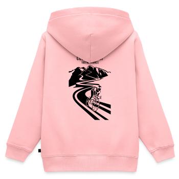 Besteigung des Col de Turini - Kinder Premium Organic Zip Hoodie - Rosa - Hinten - AI Model Kid Female (0cm)