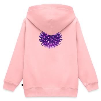 boule de tentacule violette - Sweat Premium à capuche zippé enfant bio - rose - Dos - AI Model Kid Female (0cm)