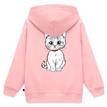 weiß - Kinder Premium Organic Zip Hoodie - Rosa - Hinten - AI Model Kid Female (0cm)