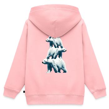 Polar Bär Familie Eisbären - Kinder Premium Organic Zip Hoodie - Rosa - Hinten - AI Model Kid Female (0cm)