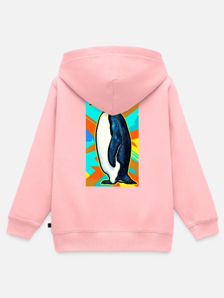 Pinguin - Kinder Premium Organic Zip Hoodie - Rosa