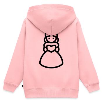 princesse - Sweat Premium à capuche zippé enfant bio - rose - Dos - AI Model Kid Female (0cm)