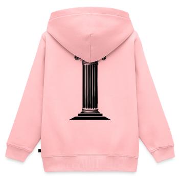 Colonne romaine - Sweat Premium à capuche zippé enfant bio - rose - Dos - AI Model Kid Female (0cm)