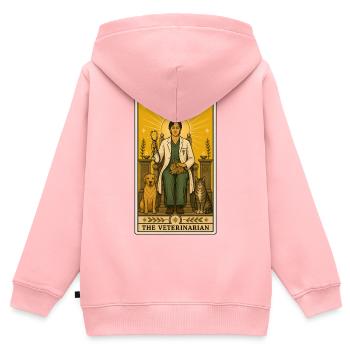 Tierarzt | Tiere Beruf Tarot - Kinder Premium Organic Zip Hoodie - Rosa - Hinten - AI Model Kid Female (0cm)
