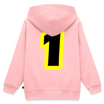 1 Zahl symbol - Kinder Premium Organic Zip Hoodie - Rosa - Hinten - AI Model Kid Female (0cm)