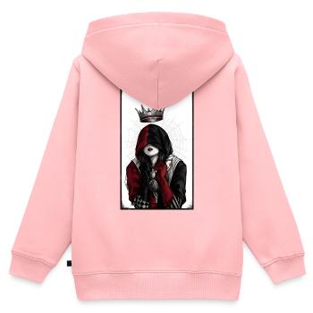 Königliche Dunkelheit im Netz - Kinder Premium Organic Zip Hoodie - Rosa - Hinten - AI Model Kid Female (0cm)