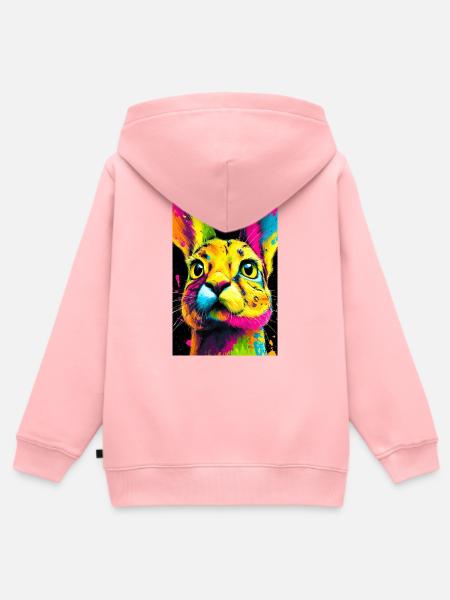 Bunter Hasenkopf Pop-Art - Kinder Premium Organic Zip Hoodie - Rosa