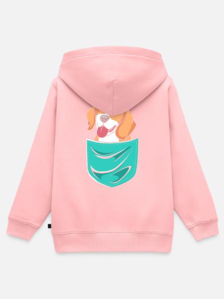 Beagle Mama Mutter Hundemama - Kinder Premium Organic Zip Hoodie - Rosa