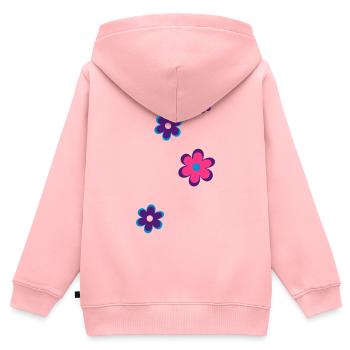 Blumen - Kinder Premium Organic Zip Hoodie - Rosa - Hinten - AI Model Kid Female (0cm)