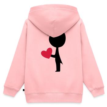Bräutigam - Kinder Premium Organic Zip Hoodie - Rosa - Hinten - AI Model Kid Female (0cm)