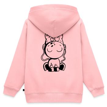Kleines Pferd - Pony - Comic - Horse - Fun - Kinder Premium Organic Zip Hoodie - Rosa - Hinten - AI Model Kid Female (0cm)