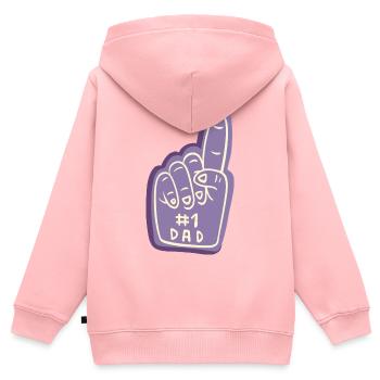 #1 Dad Fanhand Design - Kinder Premium Organic Zip Hoodie - Rosa - Hinten - AI Model Kid Female (0cm)