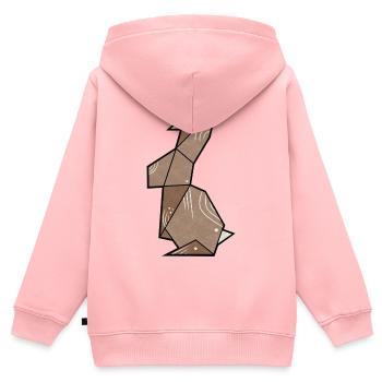 Origami Hase schlicht - Kinder Premium Organic Zip Hoodie - Rosa - Hinten - AI Model Kid Female (0cm)