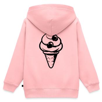 Eistüte - Kinder Premium Organic Zip Hoodie - Rosa - Hinten - AI Model Kid Female (0cm)