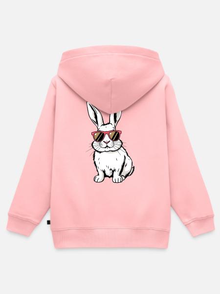 Weisses Kaninchen - Kinder Premium Organic Zip Hoodie - Rosa