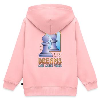 Träume können wahr werden Schachbauer - Kinder Premium Organic Zip Hoodie - Rosa - Hinten - AI Model Kid Female (0cm)
