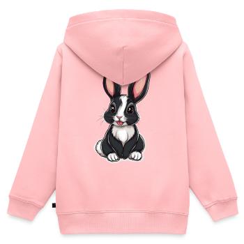 Hase - Kinder Premium Organic Zip Hoodie - Rosa - Hinten - AI Model Kid Female (0cm)