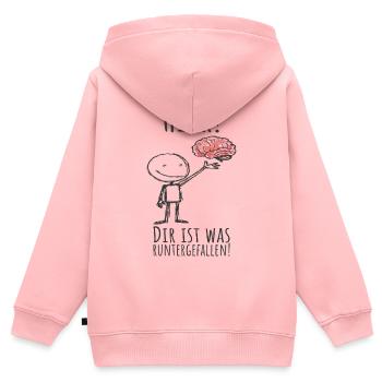 Dir ist was runtergefallen - Gehirn - Spruch - Kinder Premium Organic Zip Hoodie - Rosa - Hinten - AI Model Kid Female (0cm)