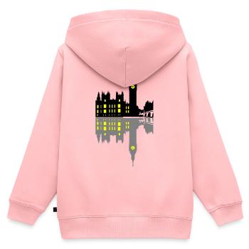 Londres - Sweat Premium à capuche zippé enfant bio - rose - Dos - AI Model Kid Female (0cm)
